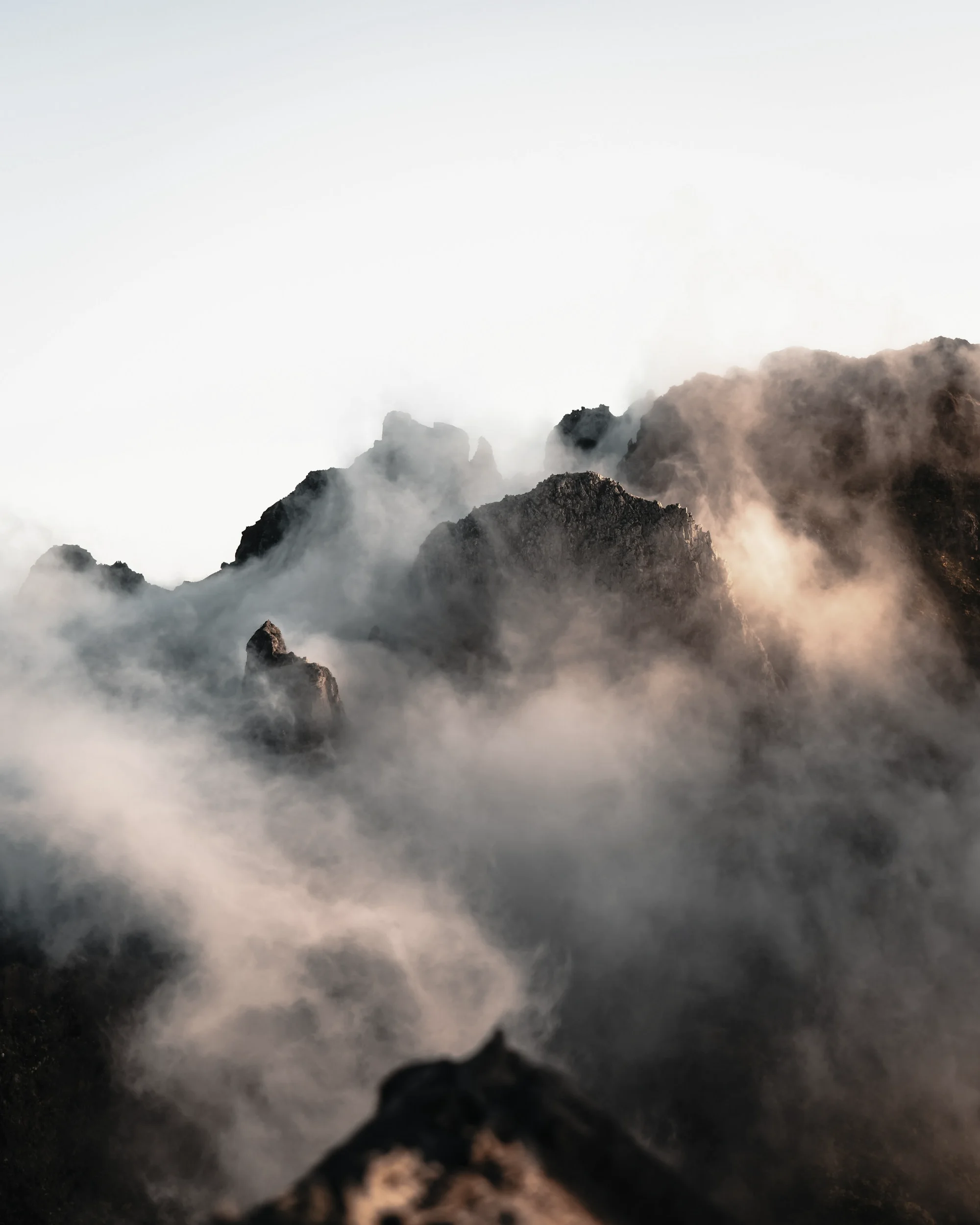 Warm light across a mountain summit